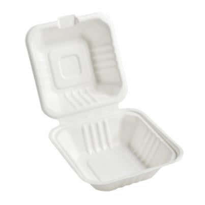 white bagasse clamshell