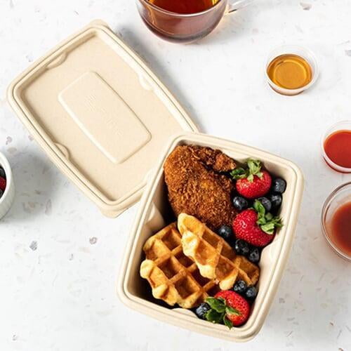 sugarcane bagasse clamshell box