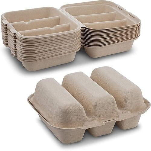 clamshell box food bagasse container